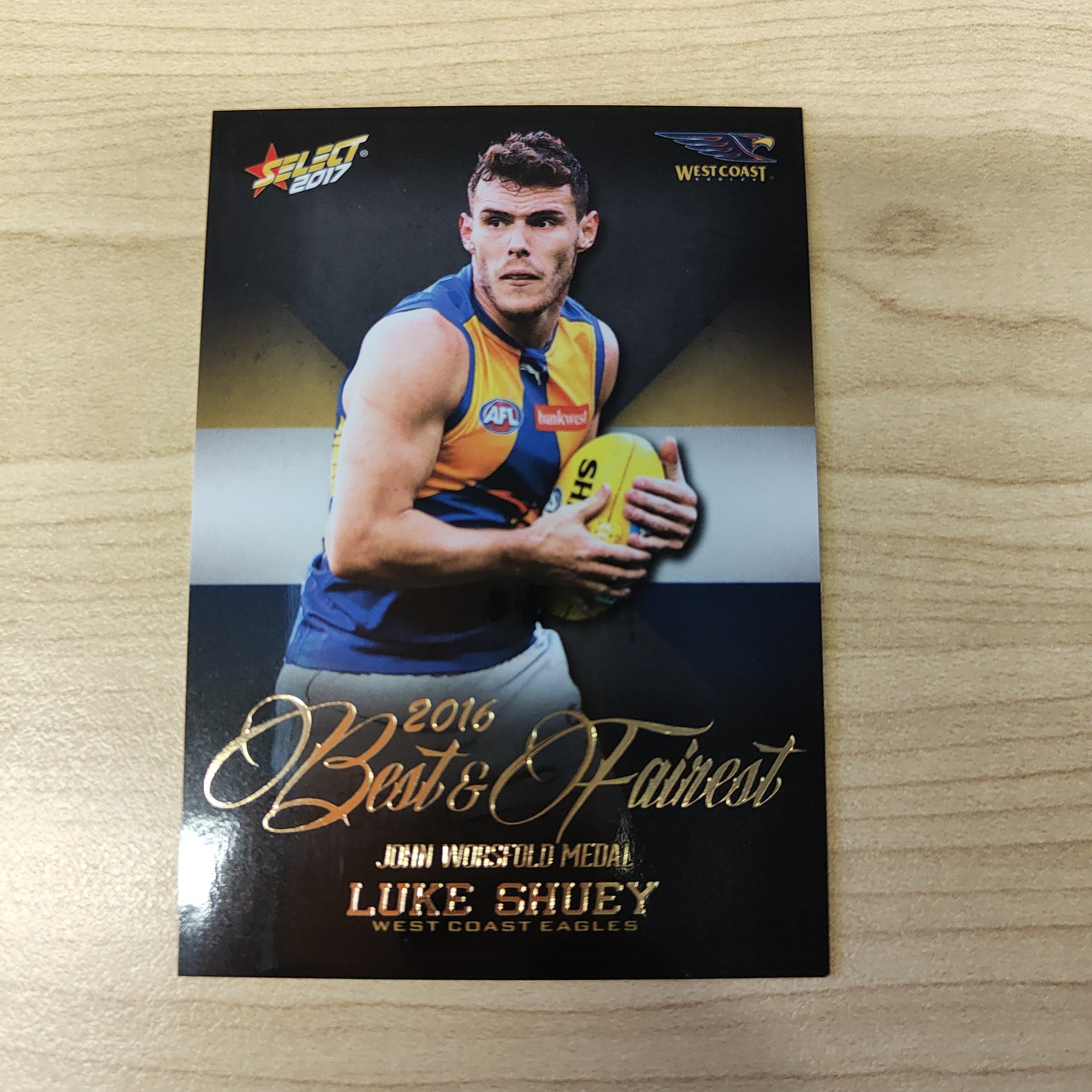 2017 Select AFL Best & Fairest Card Luke Shuey West Coast Shields