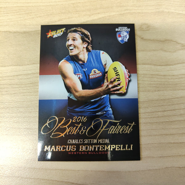 2017 Select AFL Best & Fairest Card Marcus Bontempelli Western Bulldogs