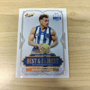 2018 Select AFL Best & Fairest Card Shaun Higgins North Melbourne