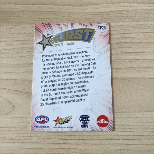 2020 Select Footy Stars Explosion Star Burst Tom Stewart Geelong