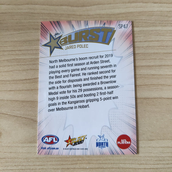2020 Select Footy Stars Explosion Star Burst Jared Polec North Melbourne