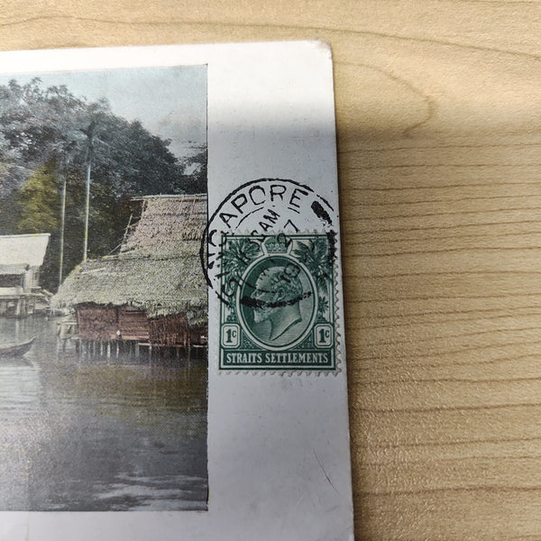 Malaya Strait Settlements Singapore Scene At St James Postcard 1c May 27 1930's To Denmark