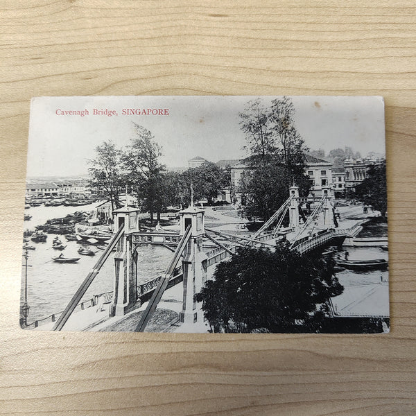 Malaya Strait Settlements Singapore Cavenagh Bridge Postcard