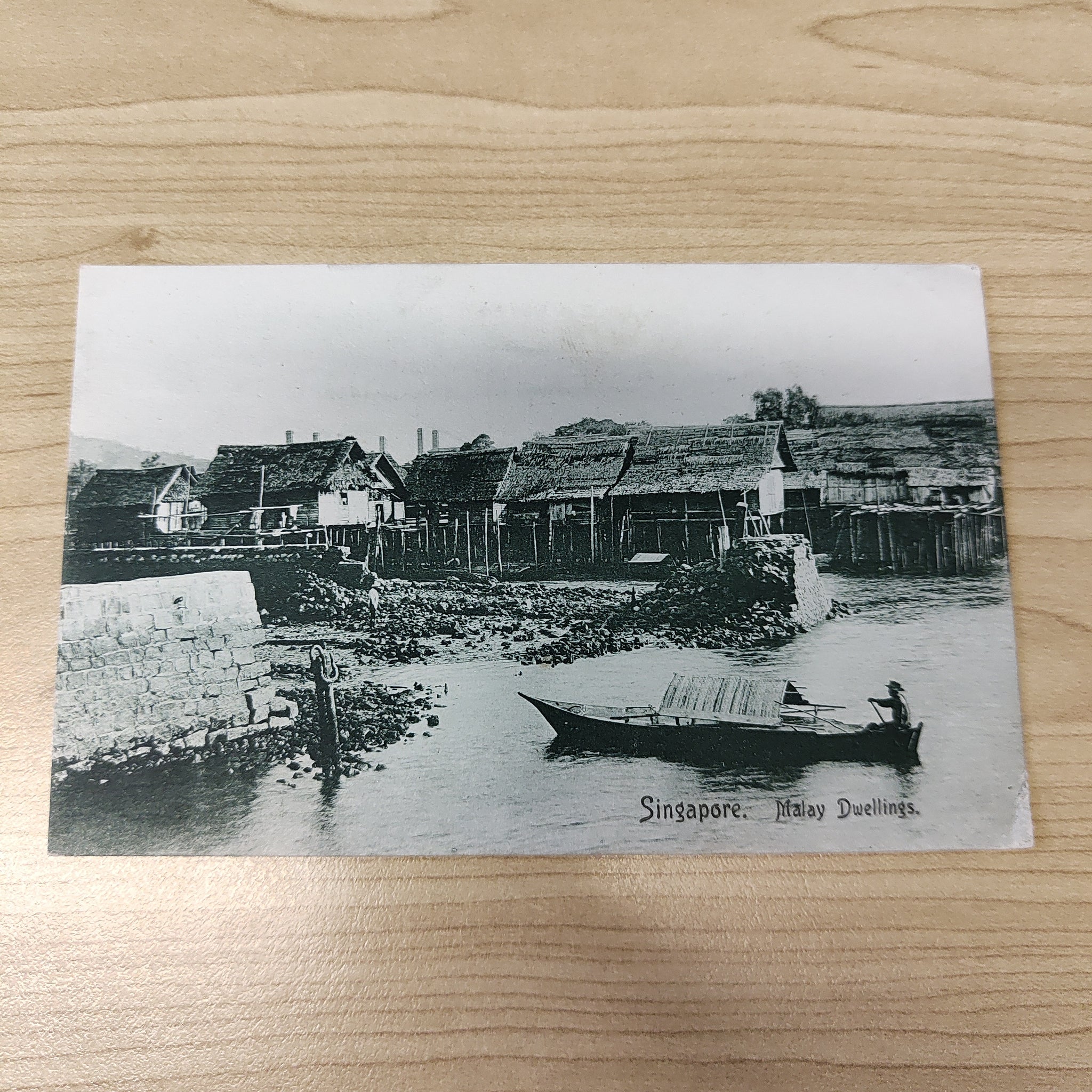 Malaya Strait Settlements Singapore Malay Dwellings Postcard