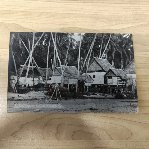 Malaya Strait Settlements Singapore Malay Fishing Village Photograph Postcard