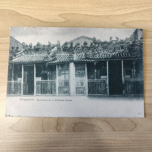 Malaya Strait Settlements Singapore Entrance to a Chinese house Postcard