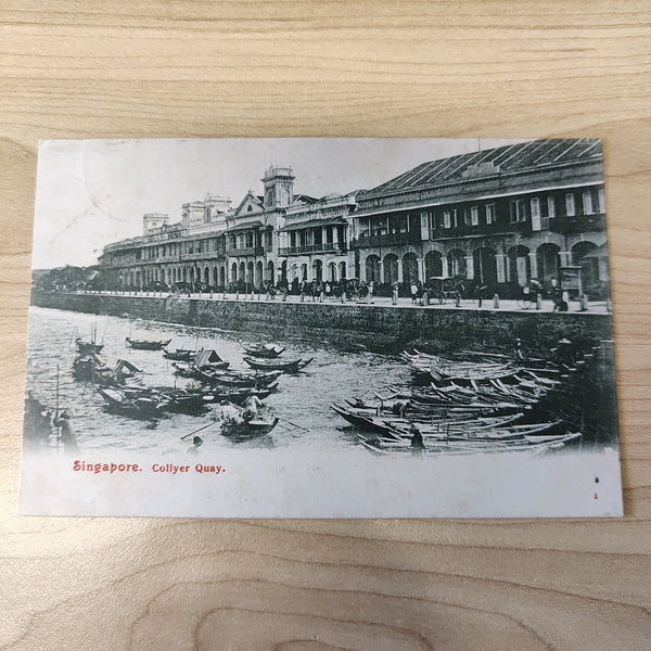 Malaya Strait Settlements Singapore Collyer Quay 3c King Edward 1907 Postcard