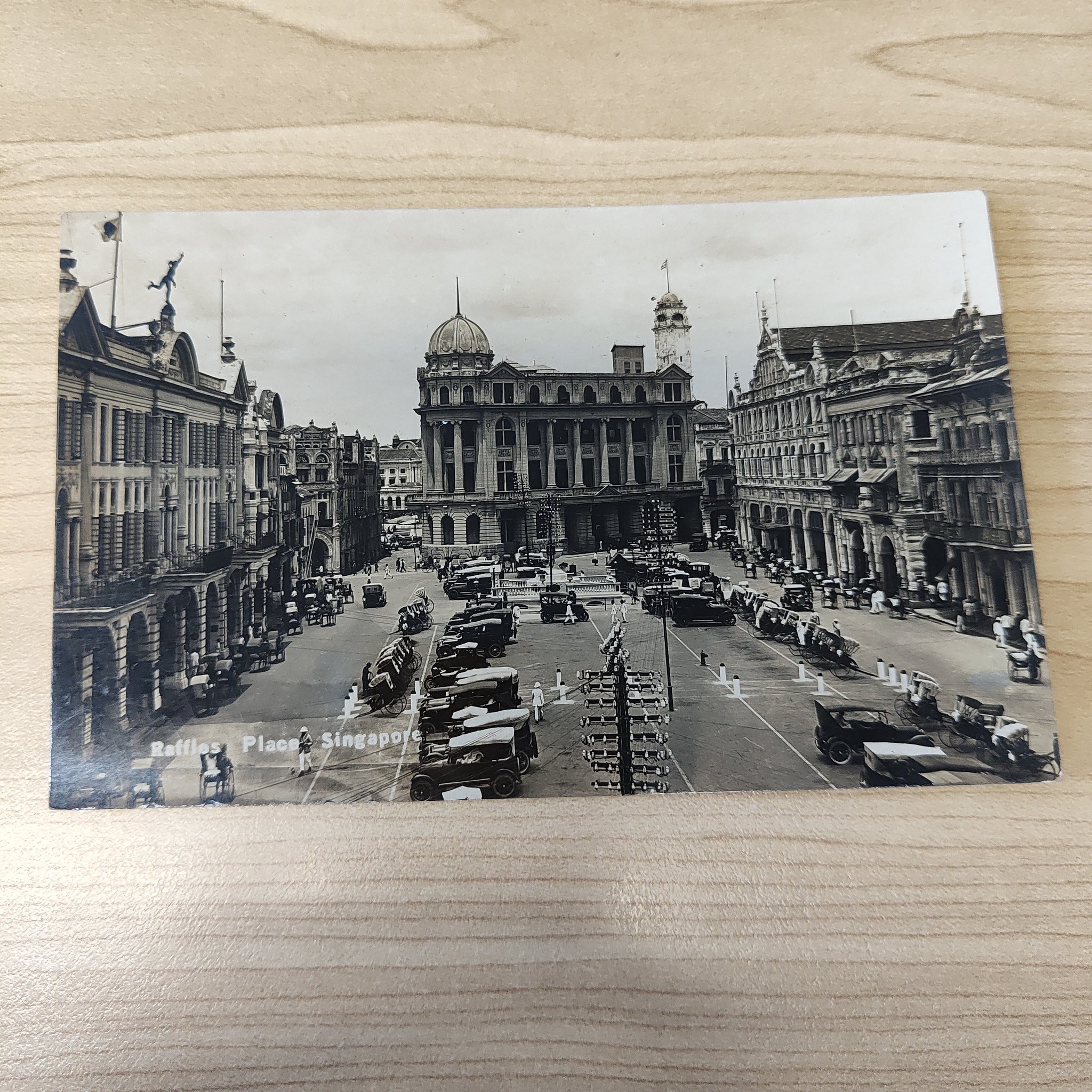 Malaya Strait Settlements Singapore Raffles Place Photograph Postcard