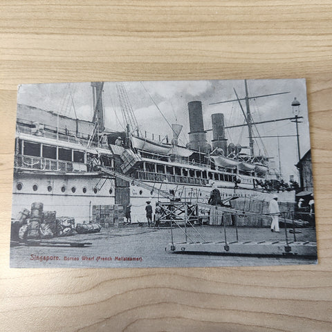 Malaya Strait Settlements Singapore Borneo Wharf 10c France 1911 Postcard To France