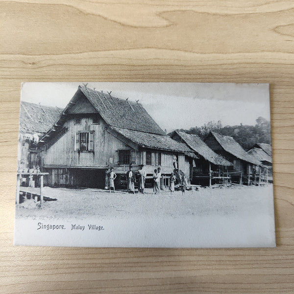 Malaya Strait Settlements Singapore Malay Village Postcard