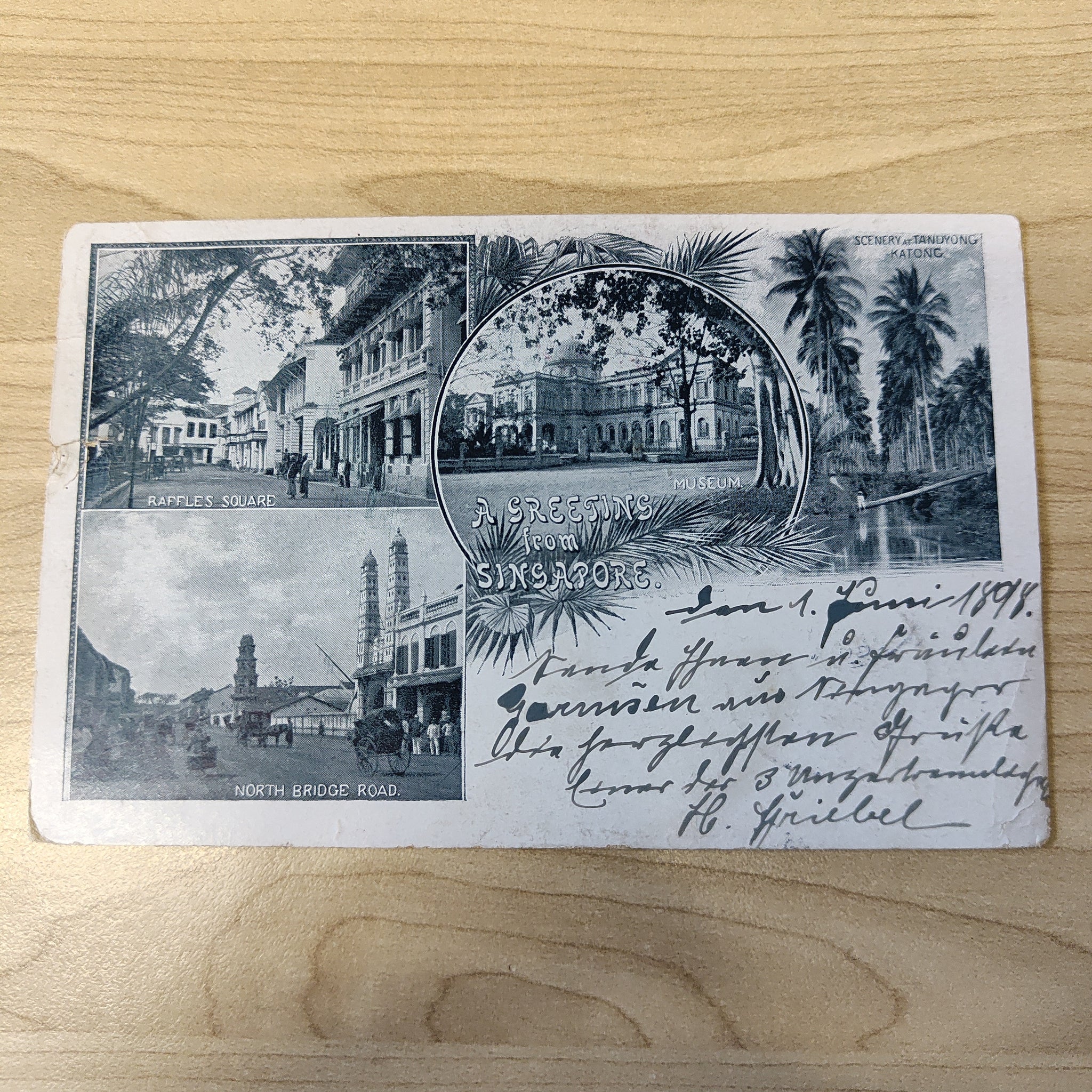 Malaya Strait Settlements Singapore A Greeting From Singapore 1912 Postcard To Germany