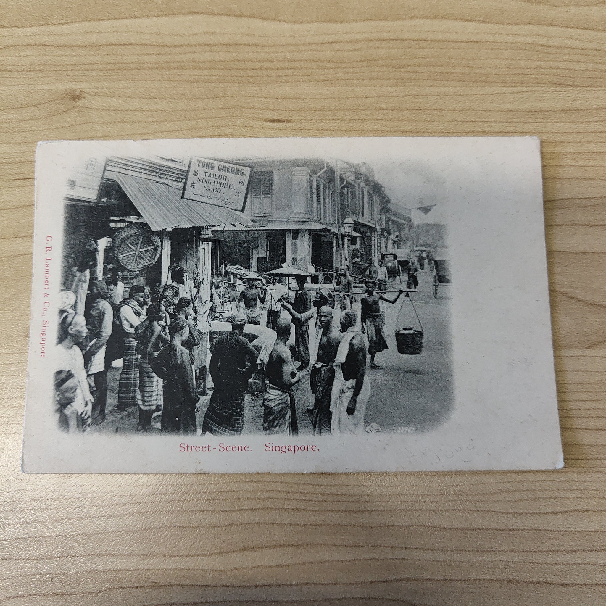 Malaya Strait Settlements Singapore Street Scene Postcard To Paris