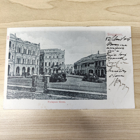 Malaya Strait Settlements Singapore Finlayson Green 1905 Postcard To France