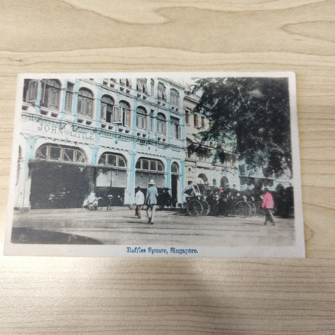 Malaya Strait Settlements Singapore Raffles Square Postcard