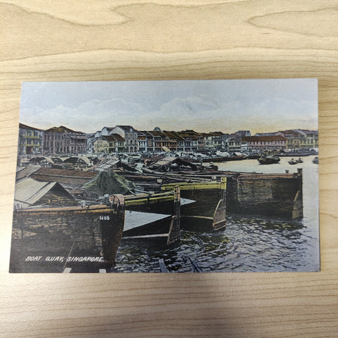 Malaya Strait Settlements Singapore Boat Quay Postcard