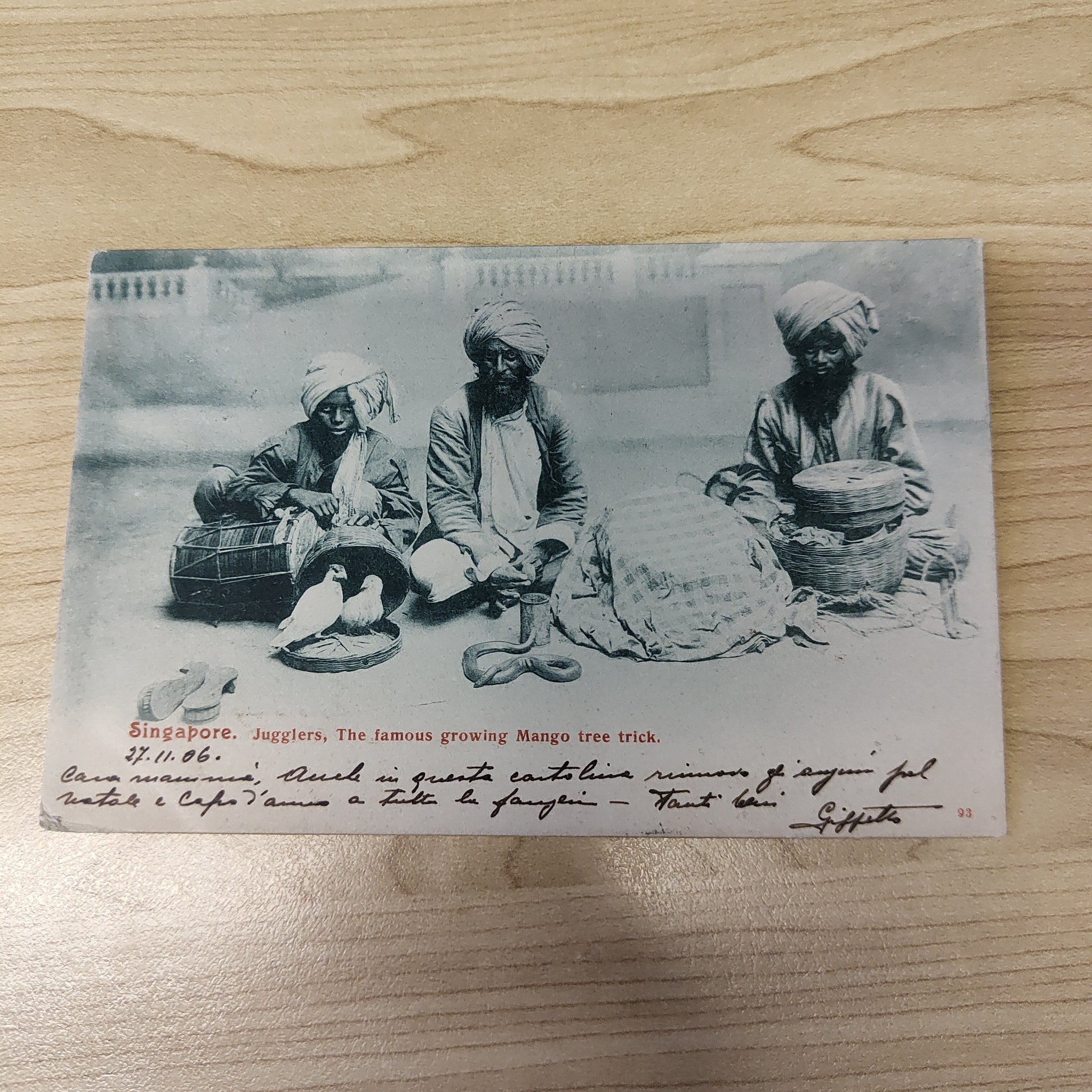 Malaya Strait Settlements Singapore Jugglers The Famous Growing Mango Tree Trick 1906 King Edward 3c Postcard