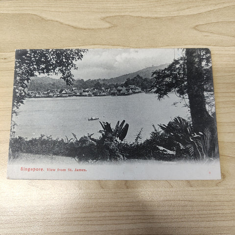 Malaya Strait Settlements Singapore View from St James Postcard