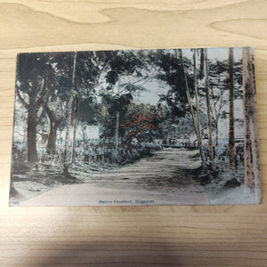 Malaya Strait Settlements Singapore Native Cemetery Postcard