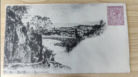 Tasmania 1898 2½d Tasmania Envelope with view "The south Esk River at Launceston"