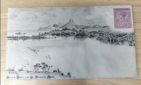 Tasmania 1898 2½d  Envelope with view "Diana Basin and St Patrick's Head"
