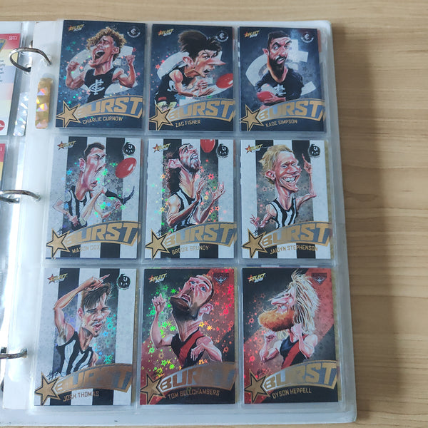 2019 AFL Select Footy Stars Star Burst Complete Set of 72 Cards