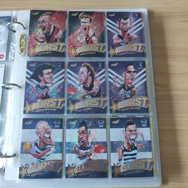 2019 AFL Select Footy Stars Star Burst Complete Set of 72 Cards