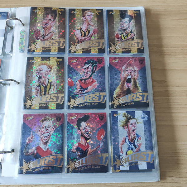 2019 AFL Select Footy Stars Star Burst Complete Set of 72 Cards