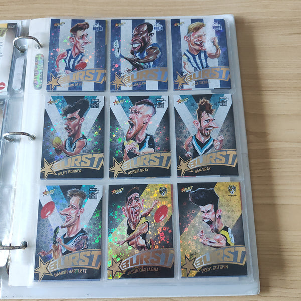 2019 AFL Select Footy Stars Star Burst Complete Set of 72 Cards