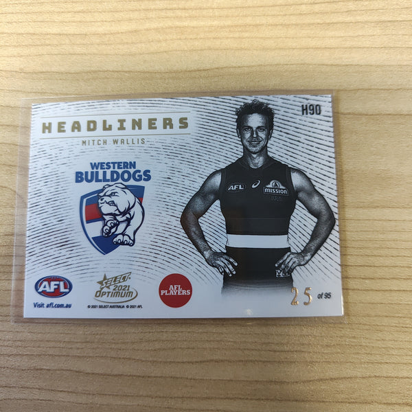 2021 AFL Optimum Headliners Mitch Wallis Western Bulldogs No.25/95