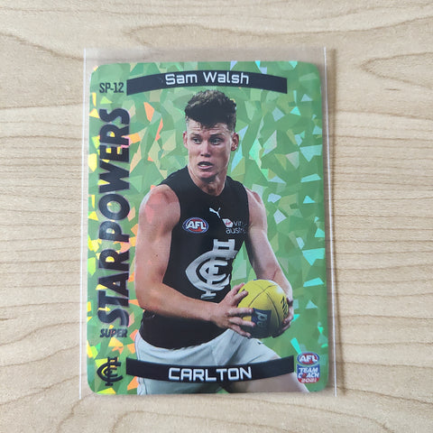 2021 AFL Teamcoach Green Star Powers Sam Walsh Carlton SP-12