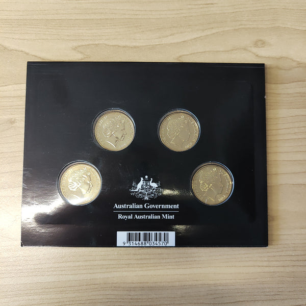 Australia 2010 $1 One Dollar 100 Years of Coinage set of 4 mintmarks Uncirculated- C, B, M, S