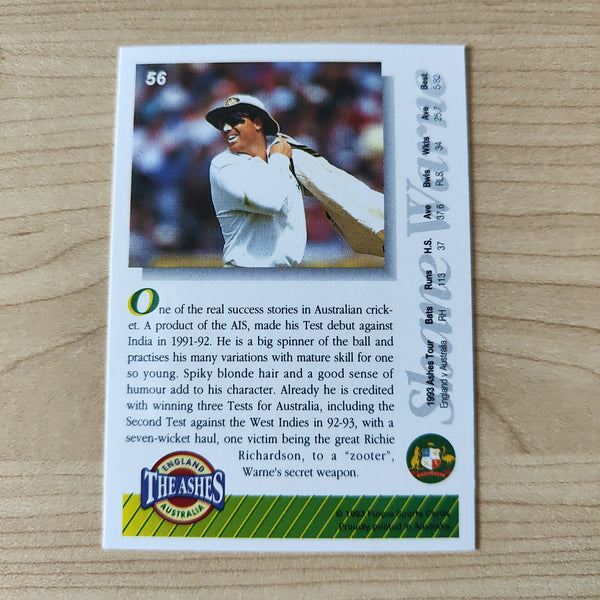 Cricket 1993 Futera The Ashes Rookie Shane Warne Card