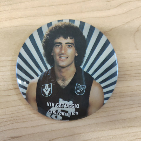 Carlton Football Club Vintage Player Button Badge 1979 Vin Catoggio