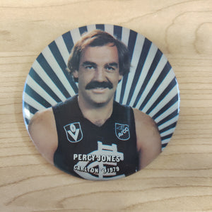 Carlton Football Club Vintage Player Button Badge 1979 Percy Jones