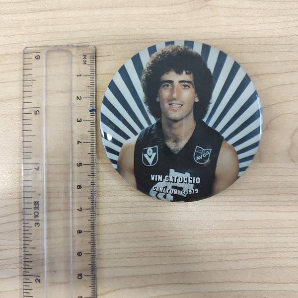 Carlton Football Club Vintage Player Button Badge 1979 Vin Catoggio