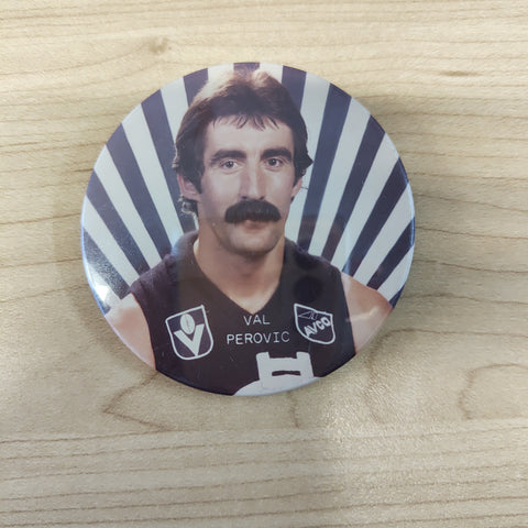 Carlton Football Club Vintage Player Button Badge Val Perovic