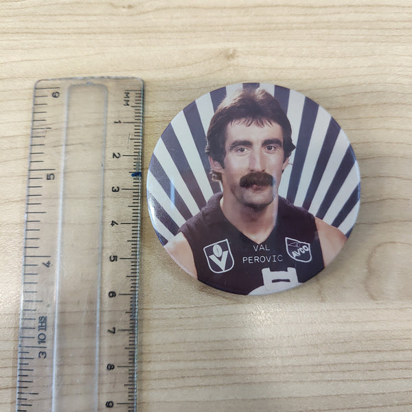 Carlton Football Club Vintage Player Button Badge Val Perovic