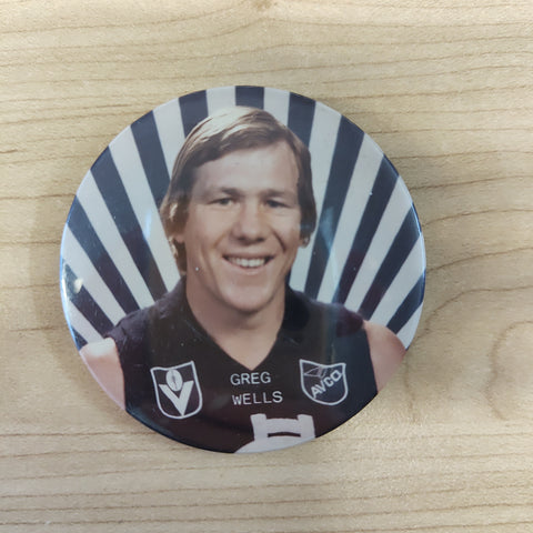 Carlton Football Club Vintage Player Button Badge Greg Wells