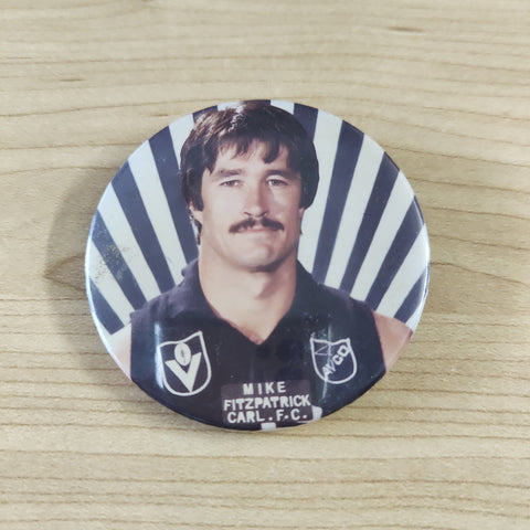 Carlton Football Club Vintage Player Button Badge Mike Fitzpatrick