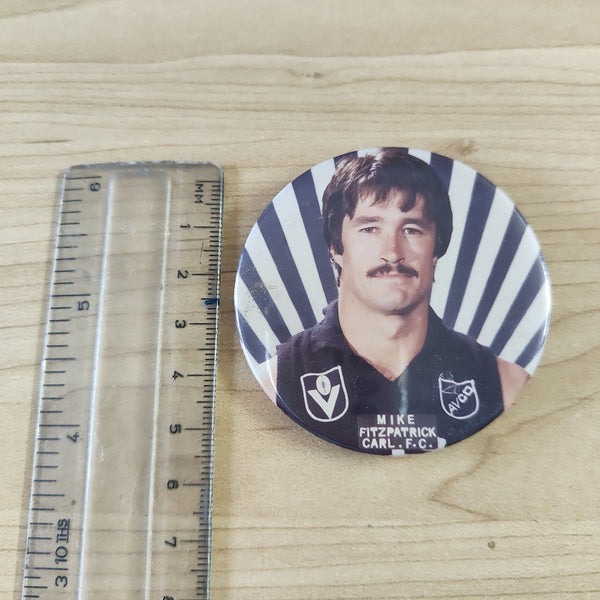 Carlton Football Club Vintage Player Button Badge Mike Fitzpatrick