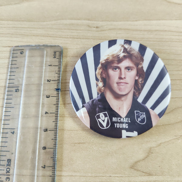 Carlton Football Club Vintage Player Button Badge Michael Young