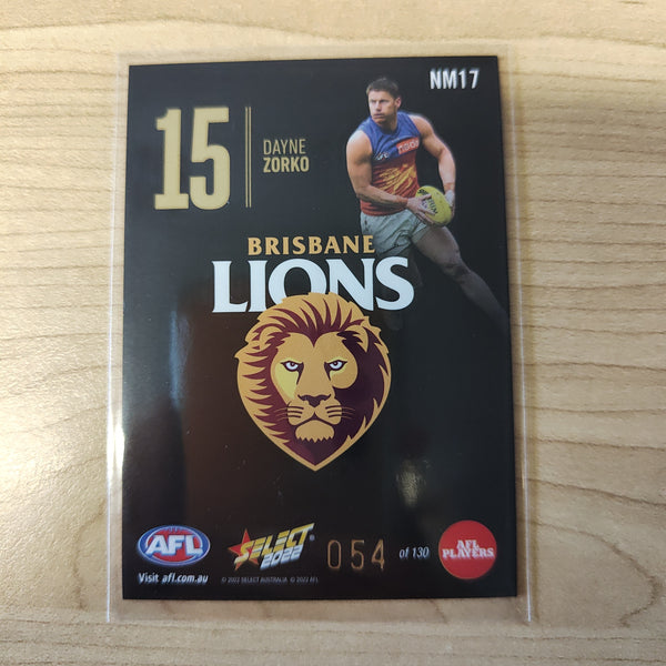 2022 AFL Footy Stars Numbers Midnight Dayne Zorko Brisbane 054/130