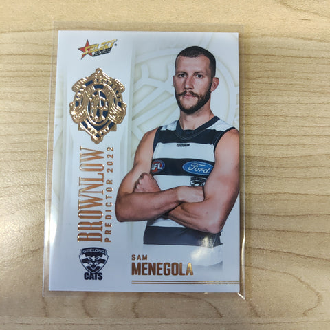 2022 AFL Footy Stars Brownlow Predictor Gold Sam Menegola Geelong 155/185