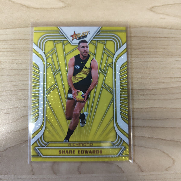 2022 AFL Footy Stars Fractured Acid Yellow Shane Edwards Richmond 013/145
