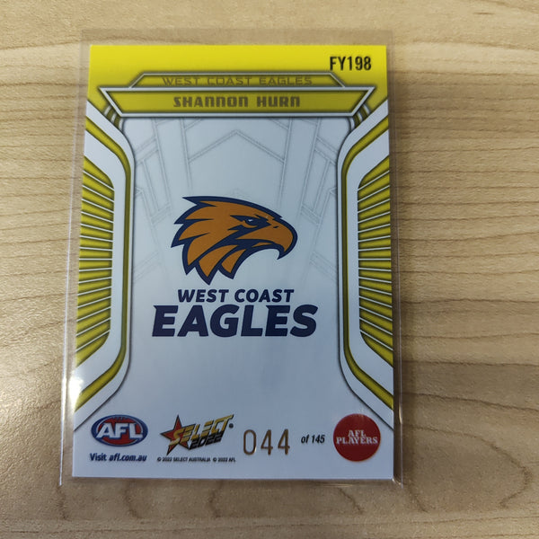 2022 AFL Footy Stars Fractured Acid Yellow Shannon Hurn West Coast 044/145