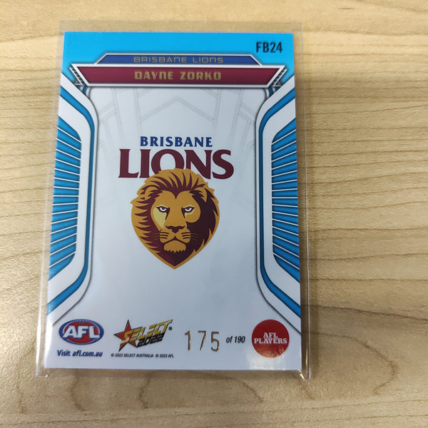 2022 AFL Footy Stars Fractured Arctic Blue Dayne Zorko Brisbane 175/190