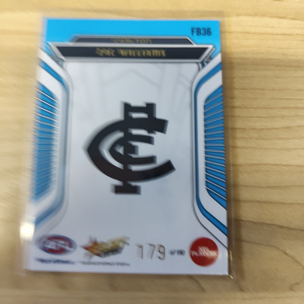 2022 AFL Footy Stars Fractured Arctic Blue Zac Williams Carlton 179/190