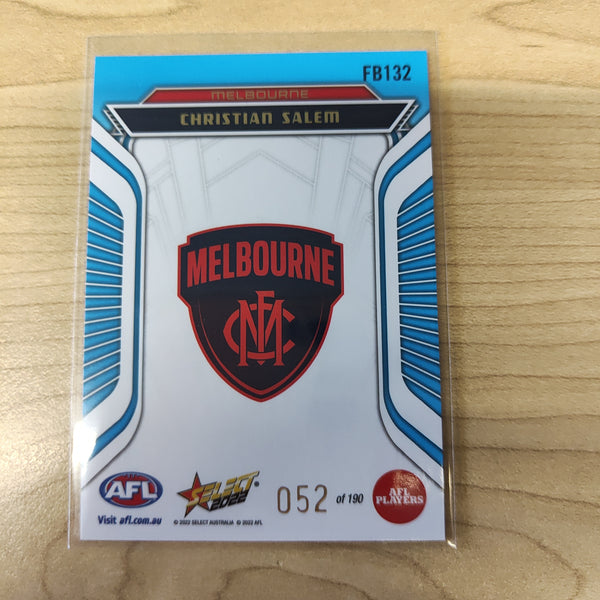 2022 AFL Footy Stars Fractured Arctic Blue Christian Salem Melbourne 052/190