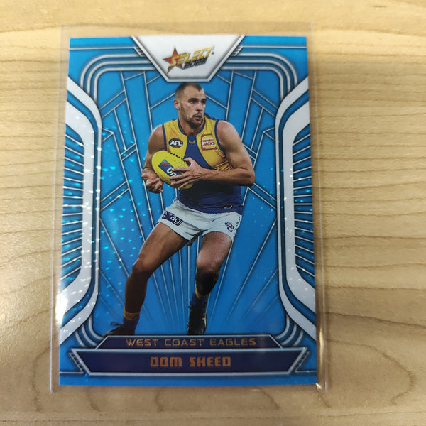 2022 AFL Footy Stars Fractured Arctic Blue Dom Sheed West Coast 055/190