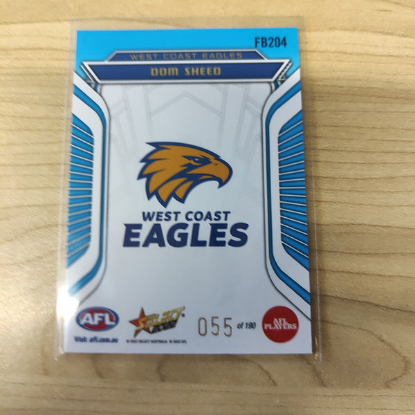 2022 AFL Footy Stars Fractured Arctic Blue Dom Sheed West Coast 055/190